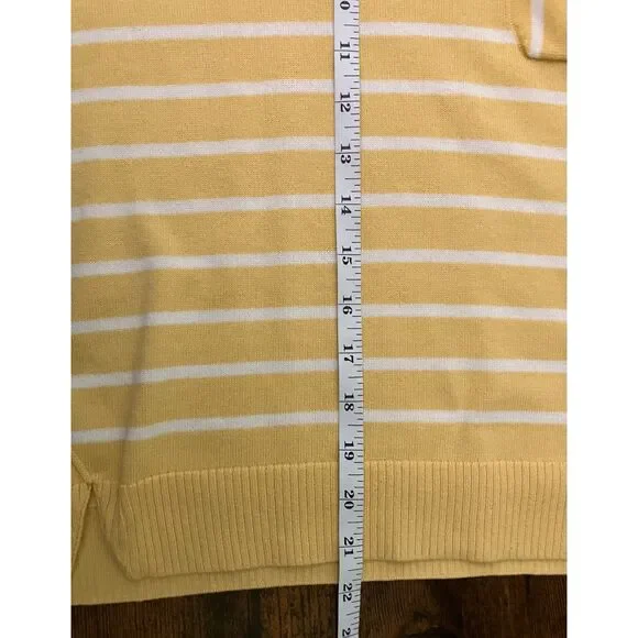 Garnet Hill easy cotton sweater tee striped crewneck sweater - Picture 7 of 8